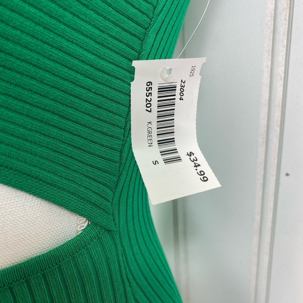 Green Bodysuit SMALL Sleeveless Halter Cutout Ribbed Summer Festival Rave Party - Picture 8 of 8